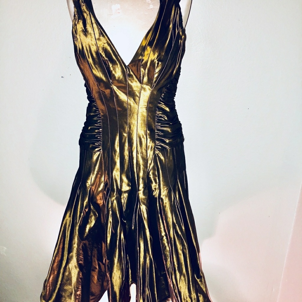 Tadashi vintage gold party dress